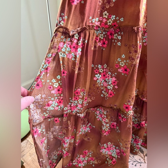 NATURAL LIFE Eliza Boho Floral Tiered Maxi Dress - Rust Floral M Medium - Picture 5 of 12